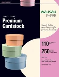 Wausau Exact 110# Index Cardstock, 8.5 x 11 Inches, Ivory, 250 Count (48588)