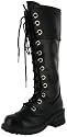 NANA Pole Climber Womens Combat Lace Up Knee Boots Heels Black