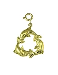Dazzlers Solid 14 karats gold Dolphin Charm Pendant Available in three colors from jewelsberry (weights: 2.5 grams only)