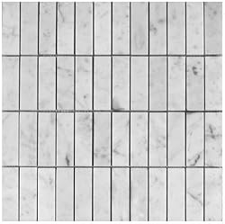 CARRERA MARBLE 1x3" BRICK STACKED HONED MOSAIC