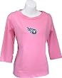 Women's Tennessee Titans Pink 'Frosted Logo' 3/4 Sleeve Tee