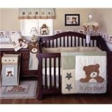 B is for Bear Sage 4-Piece Crib Bedding Set