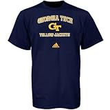 adidas Georgia Tech Yellow Jackets Navy Blue Stacked T-shirt