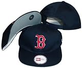 Boston Red Sox Navy Low Profile Snapback Adjustable Plastic Snap Back Hat / Cap - Size Low Profile Adult OSFA - (Sz. 6 7/8 - 7 5/8)