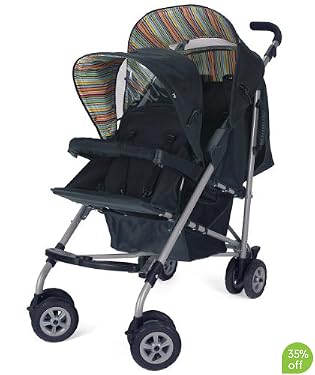 Mothercare Hoxton Tandem Stroller - Stripes