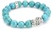 Queen Baby 10mm Turqouise Bead Bracelet with Day of the Dead Crowned Heart