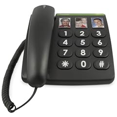 Doro PhoneEasy 331ph Schnurgebundenes Gro�tastentelefon mit 3 Dirktwahl-Fototasten schwarz