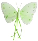 10 Green Ribbons Butterfly nylon hanging ceiling wall baby nursery room wedding decor decoration