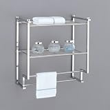 2 Tier Wall Shelf with Towel Bars - Metro Collection