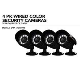New-4 Pk Wired Color Security Cam - CAM4PKCM115