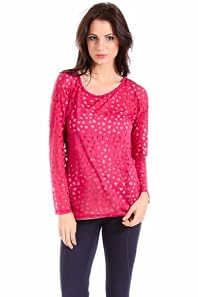 Sweet Claire Triangle Cut Out Blouse in Pink