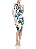 The Jersey Dress Company Vestido 3337 (Blanco / Multicolor)