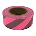 Presco SPGREF-658 150' Length x 1-3/16" Width, PVC Film, Day/Night Pink Glo Striped Patterned Roll Flagging (Pack of 144)