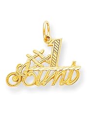 10K Gold #1 Aunt Charm Auntie Pendant FindingKing