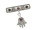 Silver Jewish Jewelry Brooch Decorative Pin. Antique Look Broach with Garnets and Hamsa (Good Luck). 3 X 3mm and 2 X 2.5mm Round Cabochon Garnet Stones. 925 Sterling Silver. Designed in Israel By Bili Silver. Shipped Directly From Tel Aviv in a Gift Box. Great Gift For: Wedding Bridesmaid Bat Mitzvah Engagement Graduation Mother's Day Birthday Anniversary Valentine and Other Occasions