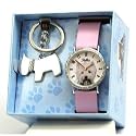 Reflex 1014302S - Montre Fille - Quartz Analogique - Bracelet rose pâle - Cadran blanc - Porte-clé - Boîte à cadeaux