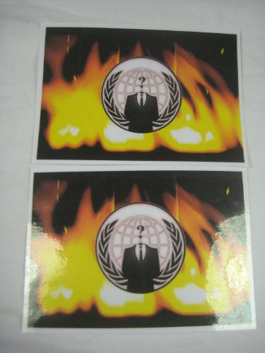 Huge save onmasks guy fawkes Anonymous Flaming crest decal sticker lot x 2 Guy Fawkes V mask