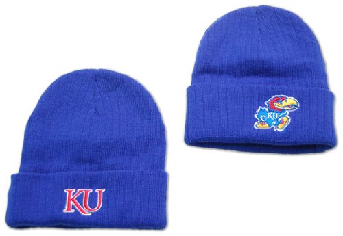 Kansas Jayhawks Team Color Simple Rib Beanie Royal One Size