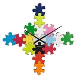 Karlsson Brand DIY Puzzle Wall Clock, Multicolor