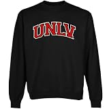 NCAA UNLV Rebels Black Arch Applique Crew Neck Fleece Sweatshirt