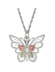 Black Hills Gold Sterling Silver Butterfly Necklace