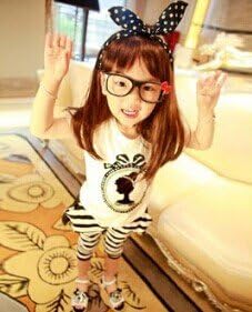 Modelshow Princess Head Set Cotton T-Shirt Milk silk Harem Pants Set Stick Stripe Mom Baby Girl Mother Daughter Dress Summer Family Clothing (10)
