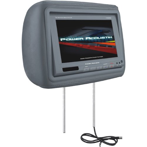 Power Acoustik H-8GRDK Replacement Headrest with 8.8-Inch Video Monitor (Dark Gray)