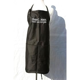 Black Real Men Don't Use Recipies Embroidered Apron