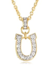 Juicy Couture "Delivery 1 Key Items" Pave Horseshoe Pendant Necklace, 32"