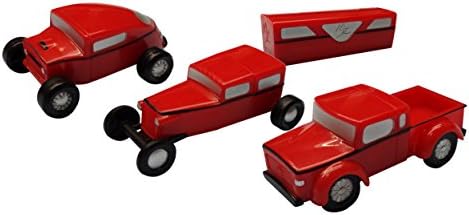 Red Play Set, MagModz -Interchangeable Magnetic Toy Cars- 7 individual Pieces = 30 different combinations