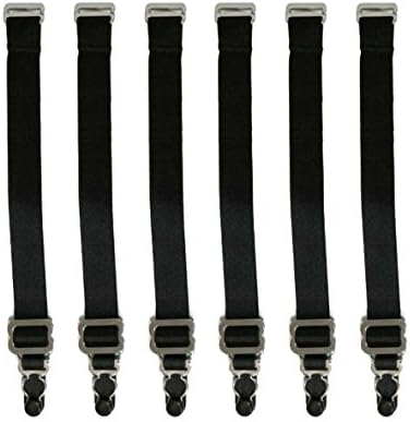 (LONG) Set of Replacement Stocking Garter Belt Straps Lingerie Corset Garter (Black)