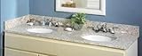 IMAGE OF Pegasus PE08262 61-Inch Granite Vanity Top with Double Biscuit Bowls and 8-Inch Spread, Beige