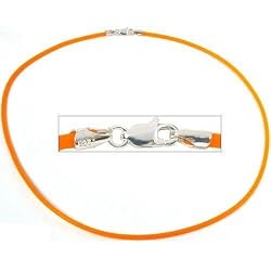 Rubber Cord Necklace Orange 16"