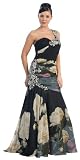 One Shoulder Printed Dress Long Gown Prom Holiday #2750