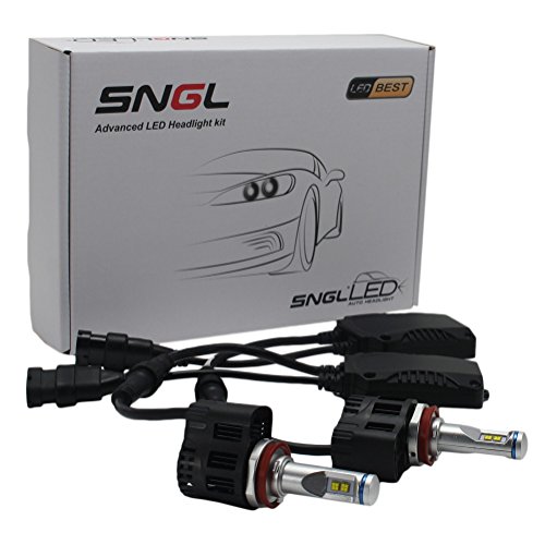 SNGL® Super Bright LED Headlight Bulbs – Adjustable Focus Length Conversion Kit – H11 (H8 , H9) – 110w 10,400Lm 6000K Cool White – 2 Yr Warranty