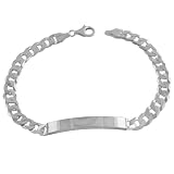 Sterling Silver Men's 7-mm Curb Link ID Bracelet (9 Inch)