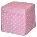 Kids' Storage Ottoman - Pink/ White Polka Dot