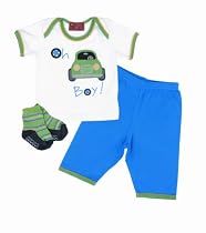 Mud Pie Baby Oh Boy Car 3-Piece Clothing Set