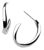 Kit Heath Sterling Silver 40FXHP Ladies Contemporary Oval Hoop Earrings