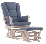 Stork Craft Tuscany Glider And Ottoman Combo with Cushion, White/Blue 41sweS1gcvL. SL160 Stork Craft Tuscany Glider And Ottoman Combo with Cushion, White/Blue