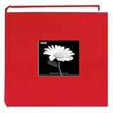 Pioneer Cloth Photo Album with Frame, 9-Inch-by-9-Inch, Apple Red