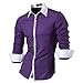 jeansian Men's Slim Fit Long Sleeves Casual Shirts 1073