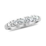 Diamond Wedding Ring in 14k White Gold Band (G, SI1-SI2, 0.55 cttw) Certificate of Authenticity