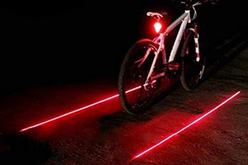 "OmiyaS　Safety Bicycle LED 2Laser Tail Light【red/blue】 7 Modes　warning Back Rear　Easy installation" (red)
