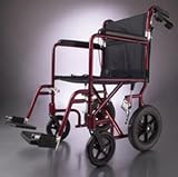 Deluxe Aluminum Transport Wheelchair - 19' Wide, Permanent, Full-Length Arms, Swing-Away Detach