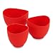 iSi Basics FlexibleSilicone Mixing Bowls, Set of 3, 1 QT, 1.5 QT, 2 QT, Red