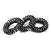 100pcs Spiral Elastic Hair Tie Bands Ponytail Holder - Black M
