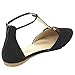 Beston FB34 Women's T-Strap Sandals Ziper Ankle-Wrap D'orsay Flats Half Size Big