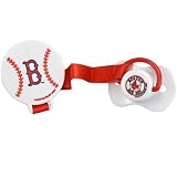BOSTON RED SOX Team Logo BABY PACIFIER and CLIP with Silicone Nipple