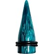 9/16" Acrylic Teal Blue Marble Straight Taper